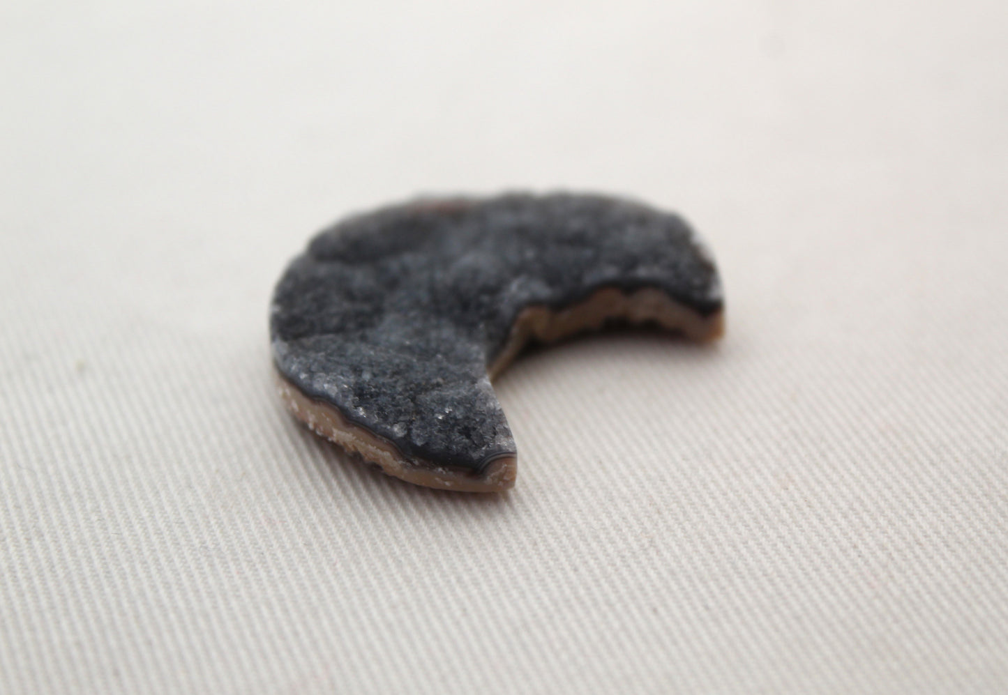 Black Crescent Druzy Cabochon