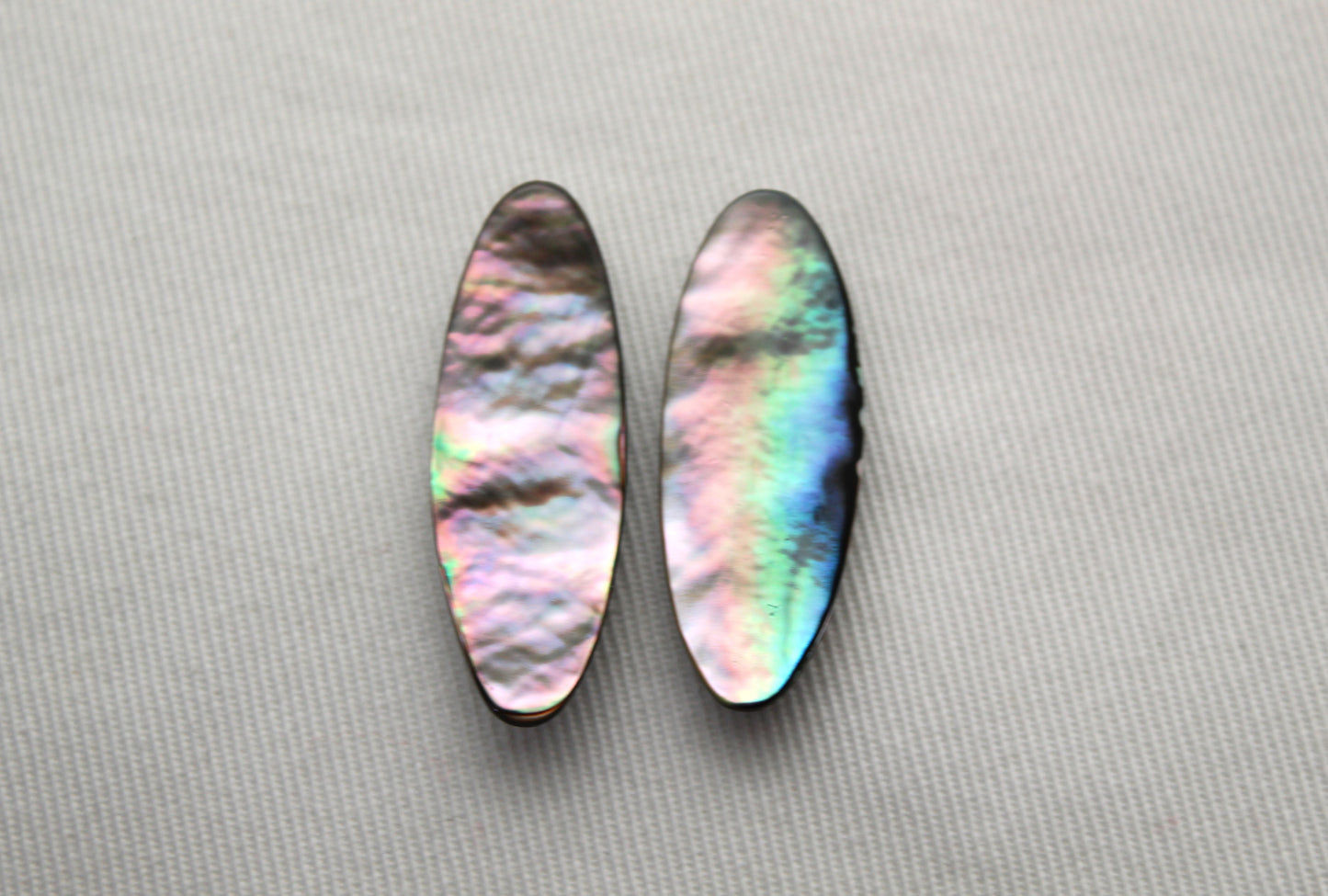 Lot de DEUX Abalone en forme de pétale arrondi 12x35Mm