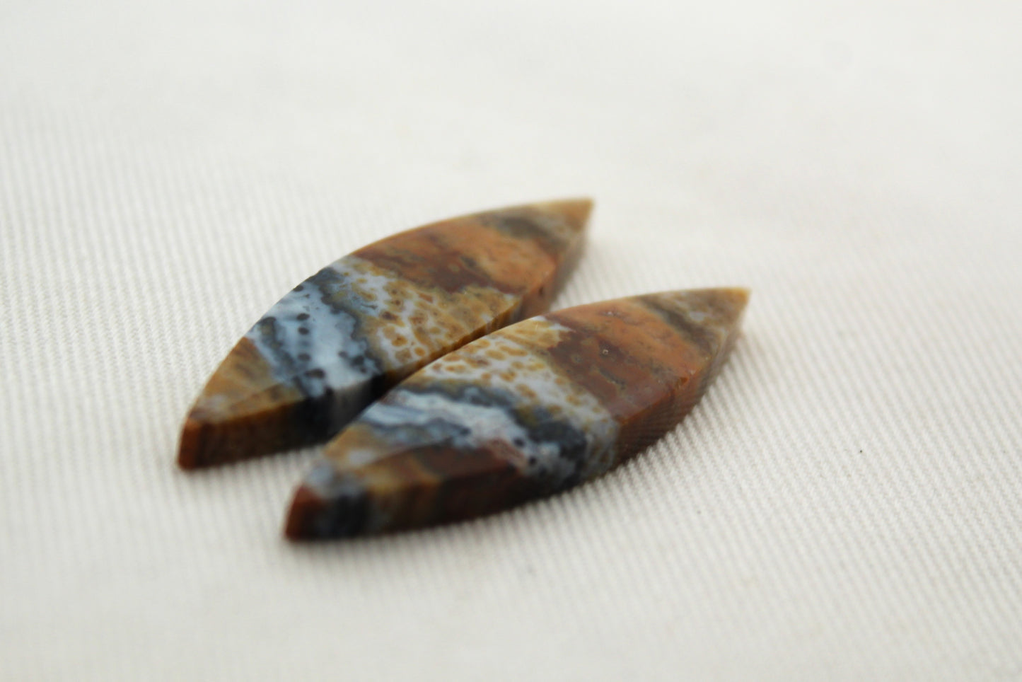 River Jasper Cabochon Pair Gemstone marquise