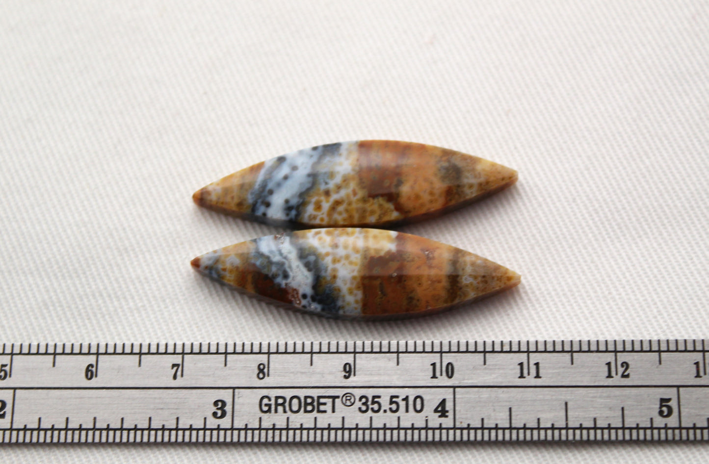 River Jasper Cabochon Pair Gemstone marquise