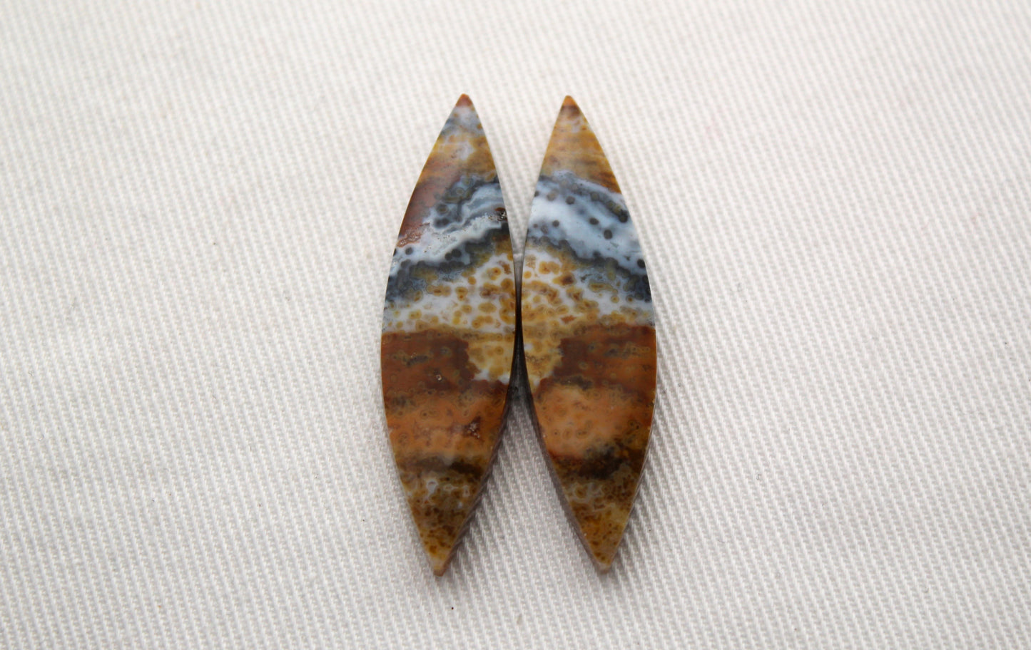 River Jasper Cabochon Pair Gemstone marquise