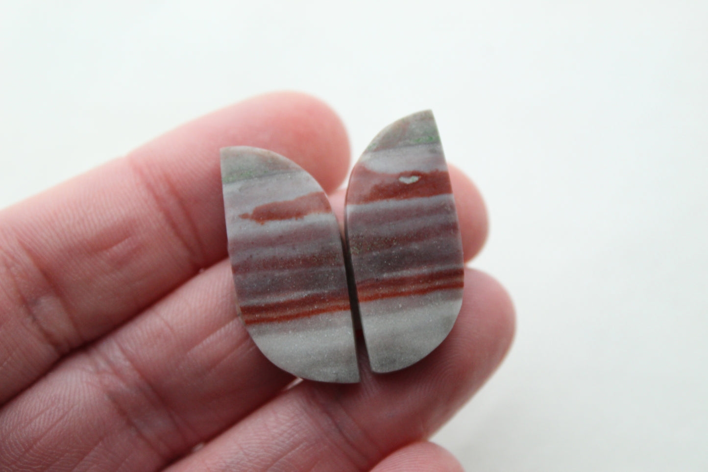 Pair of banded Jasper Cabochons