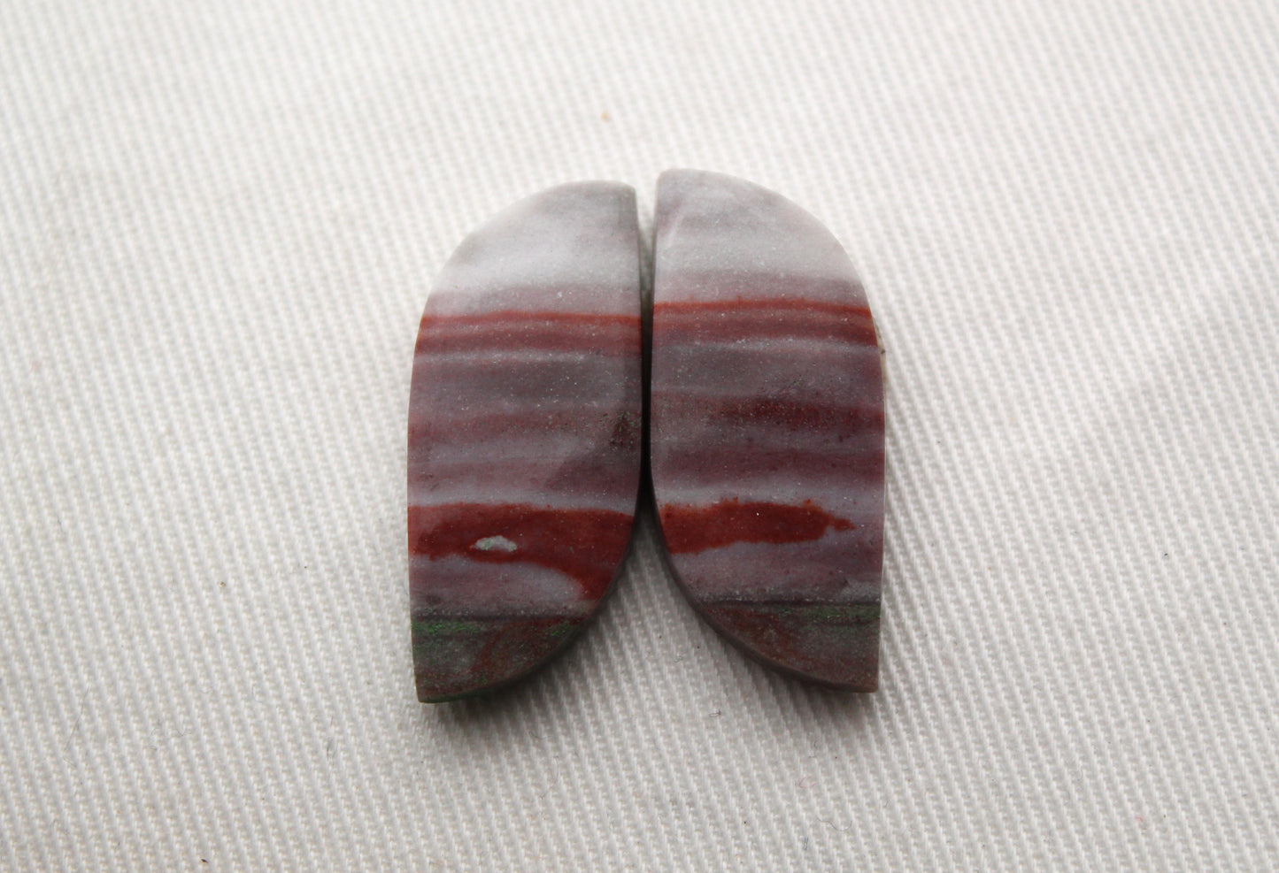 Pair of banded Jasper Cabochons