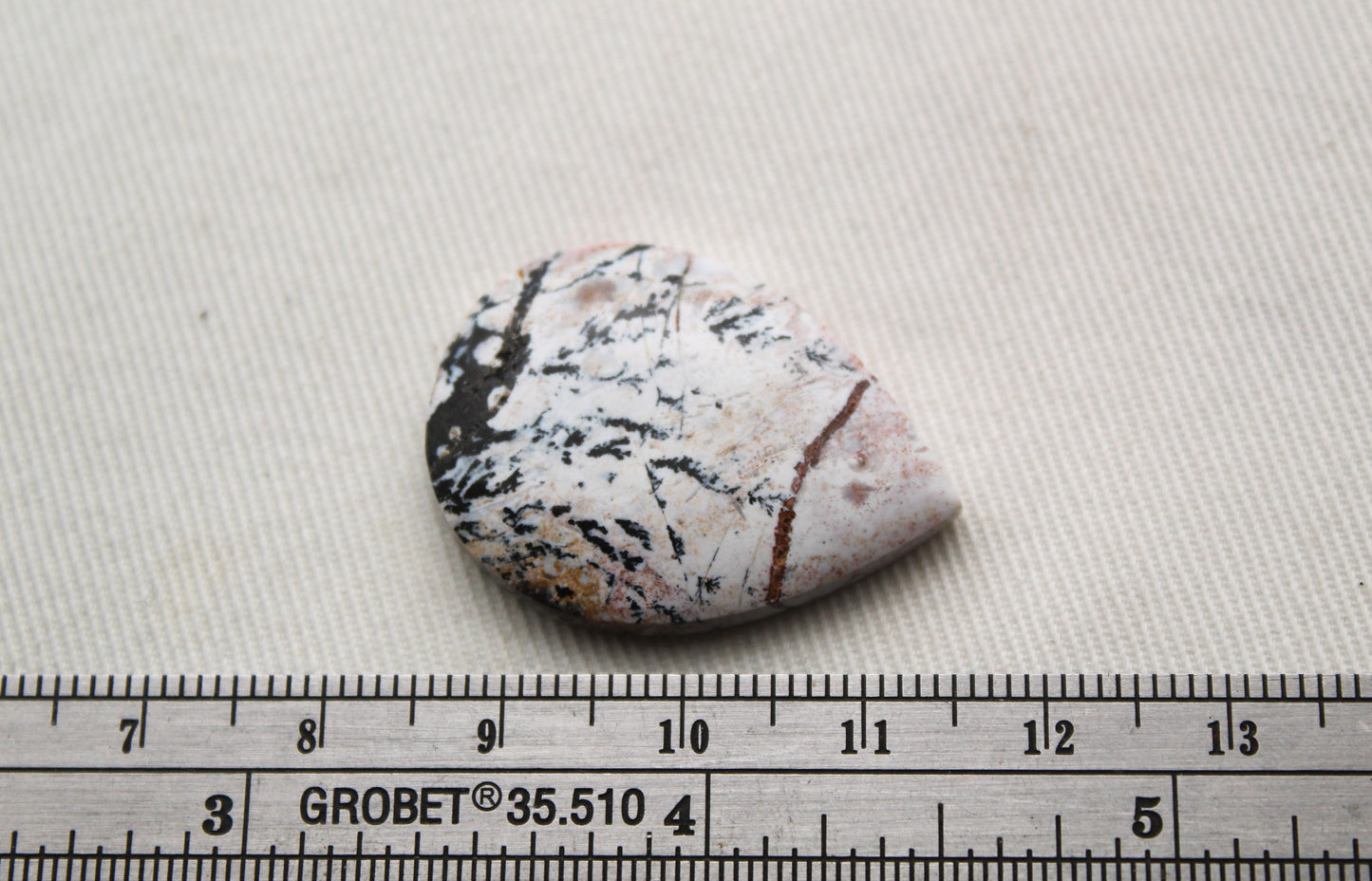 Dendritic Agate Cabochon Gemstone pear white black gemstone