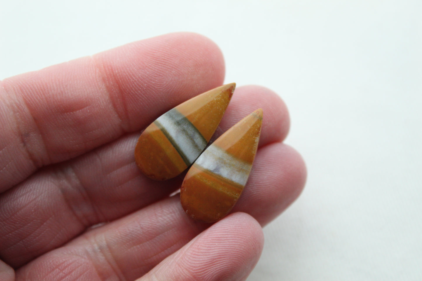 Small Australian Jasper Cabochon Pair teardrop