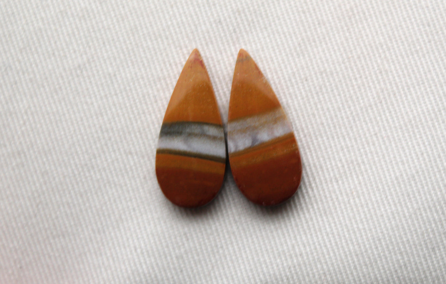 Small Australian Jasper Cabochon Pair teardrop