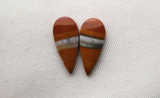 Small Australian Jasper Cabochon Pair teardrop