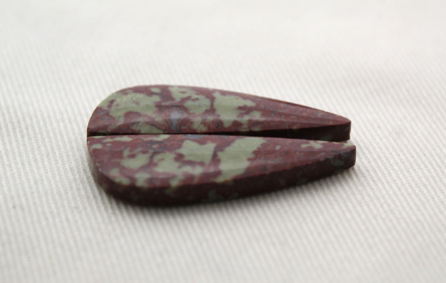 Pair of Red Fiber Jasper Cabochons