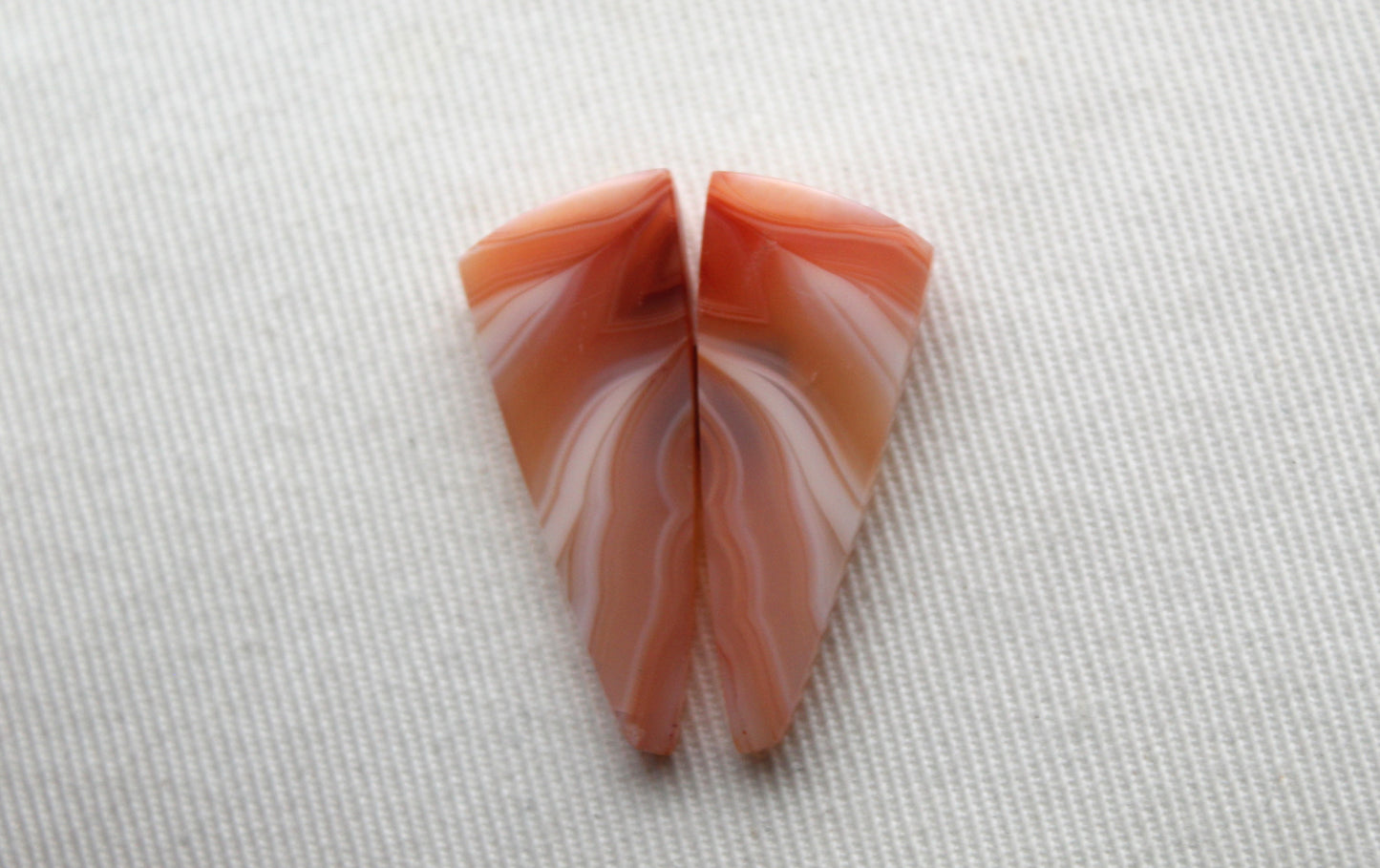 Banded Agates Cabochons Gemstone Pair