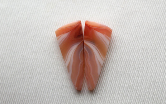 Banded Agates Cabochons Gemstone Pair