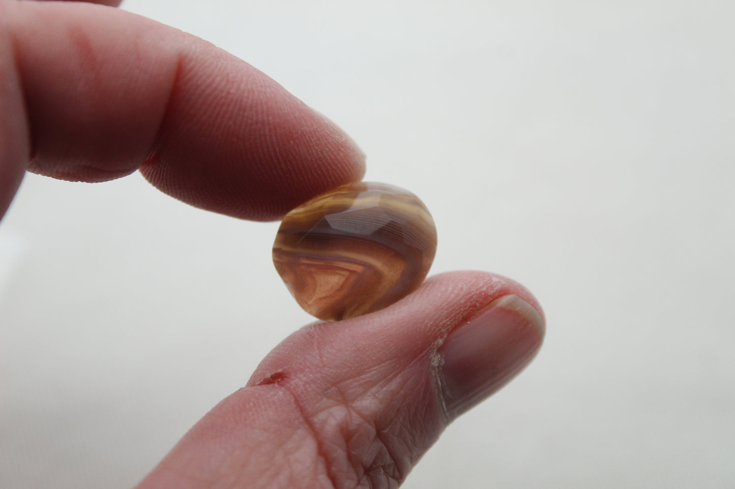 Small Freeform rose cut Botswana Agate cabochon beige Gemstone