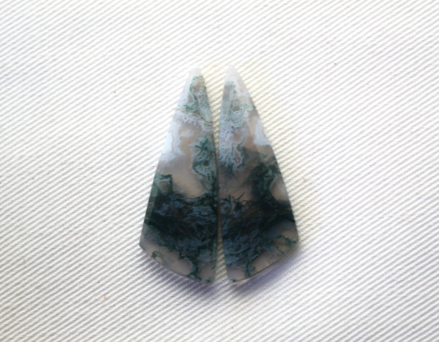 Pair of moss Agate Cabochons