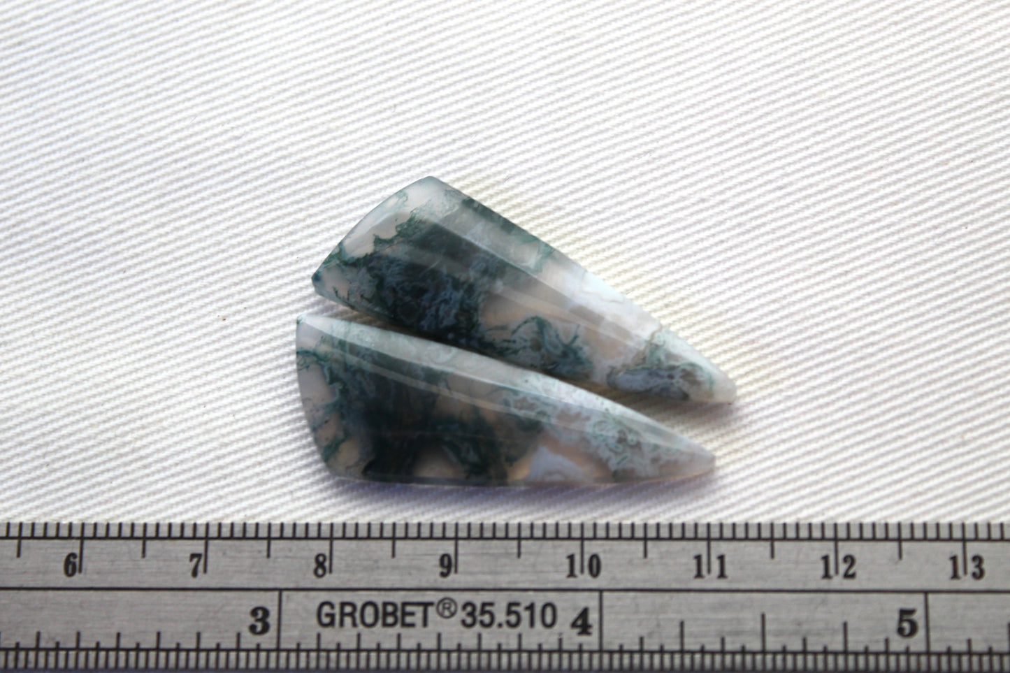 Pair of moss Agate Cabochons