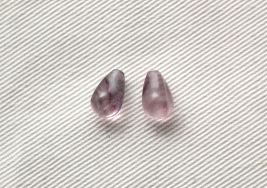 Two teardrop of Fluorite Gemstones  6X10MM