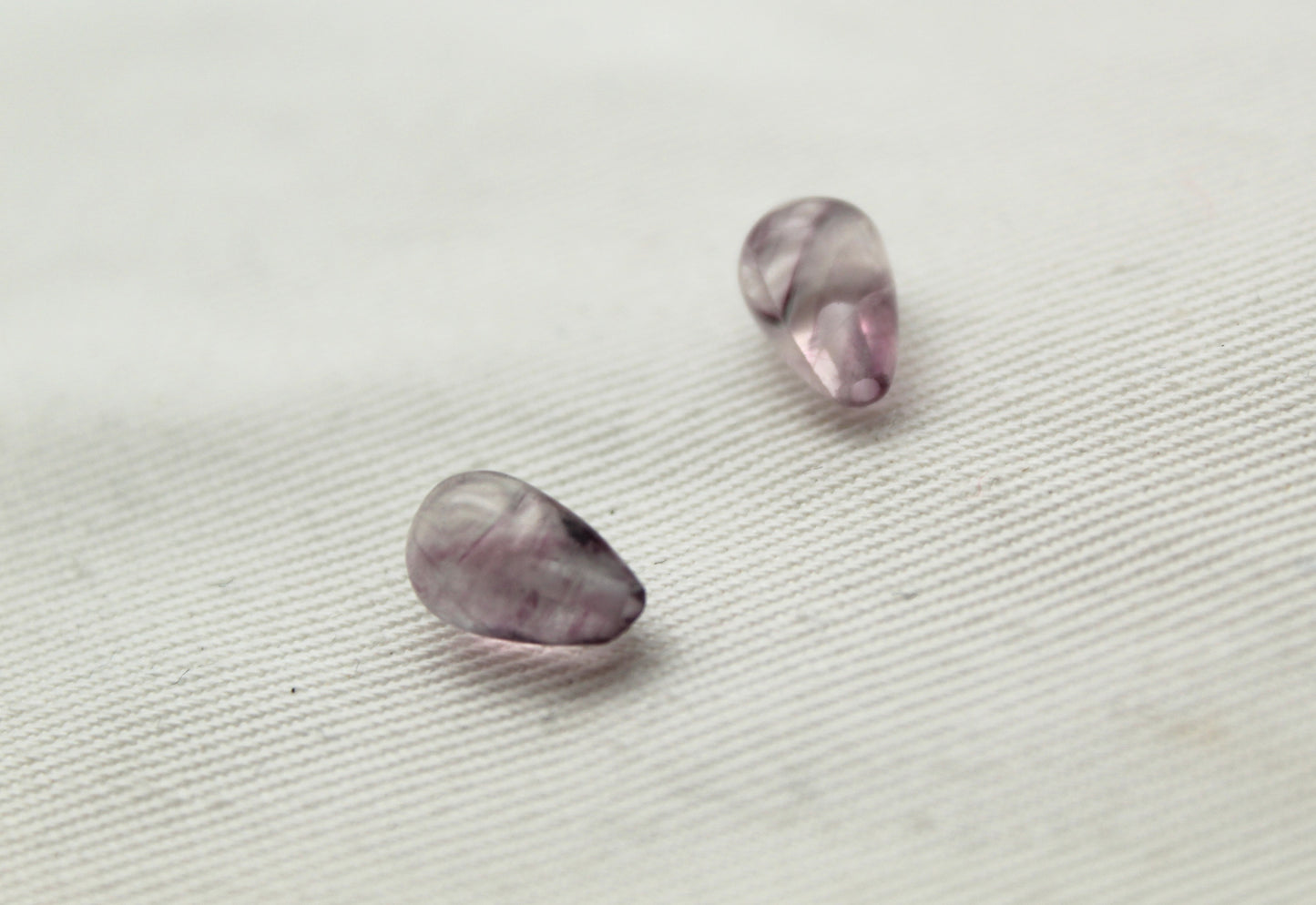 Two teardrop of Fluorite Gemstones  6X10MM