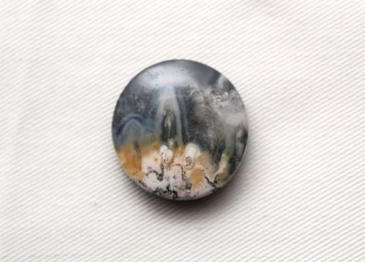 Indonesian Agate Plume DOUBLET Cabochon Gemstone round 28MM