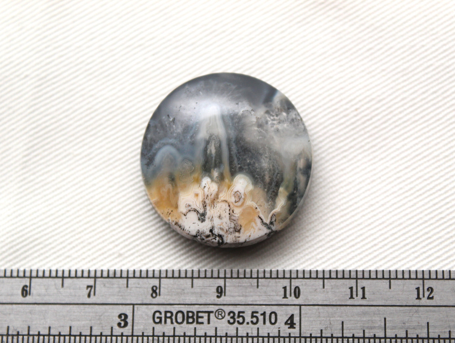 Indonesian Agate Plume DOUBLET Cabochon Gemstone round 28MM