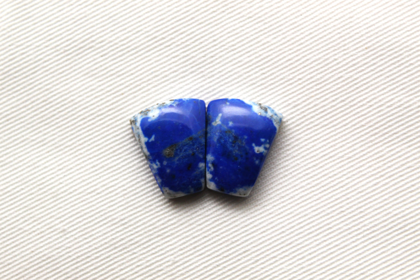 Small Lapis lazuli Pair Cabochons Blue Gemstones