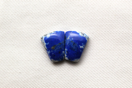 Small Lapis lazuli Pair Cabochons Blue Gemstones