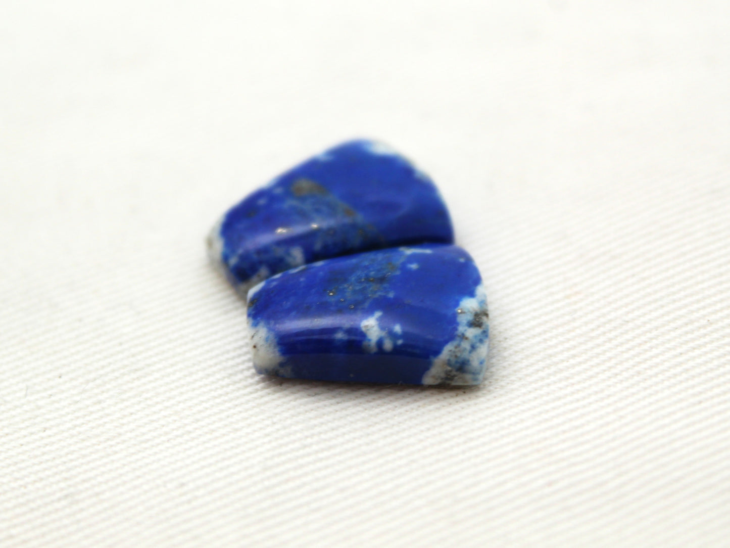 Small Lapis lazuli Pair Cabochons Blue Gemstones