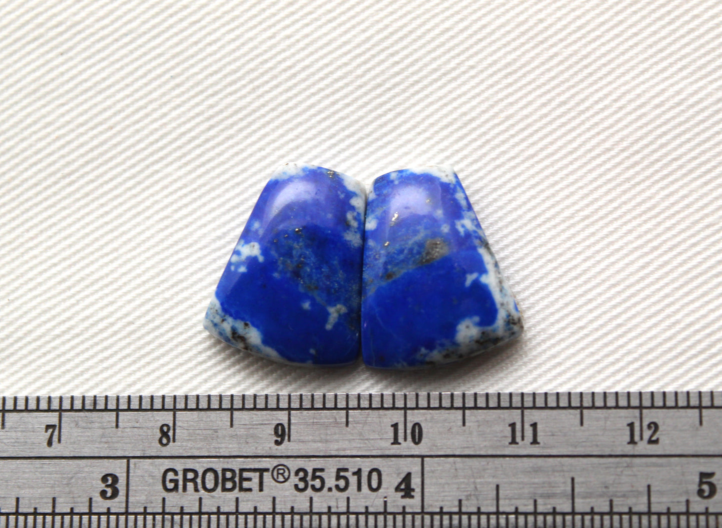 Small Lapis lazuli Pair Cabochons Blue Gemstones