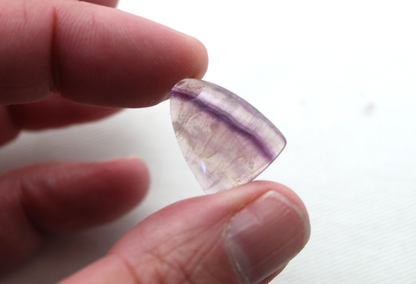 Lot of THREE shield Fluorite Cabochons 15X20 MM