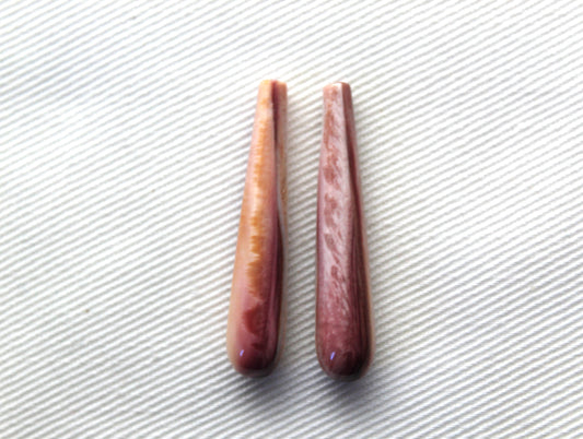 TWO Lion Paws Shell drop 6x30MM top drilled
