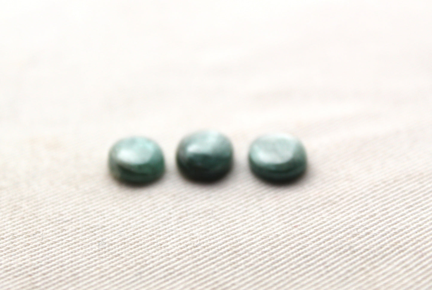 THREE Green Kyanite Cabochons oval 8x10MM gemstone - LAST ONES