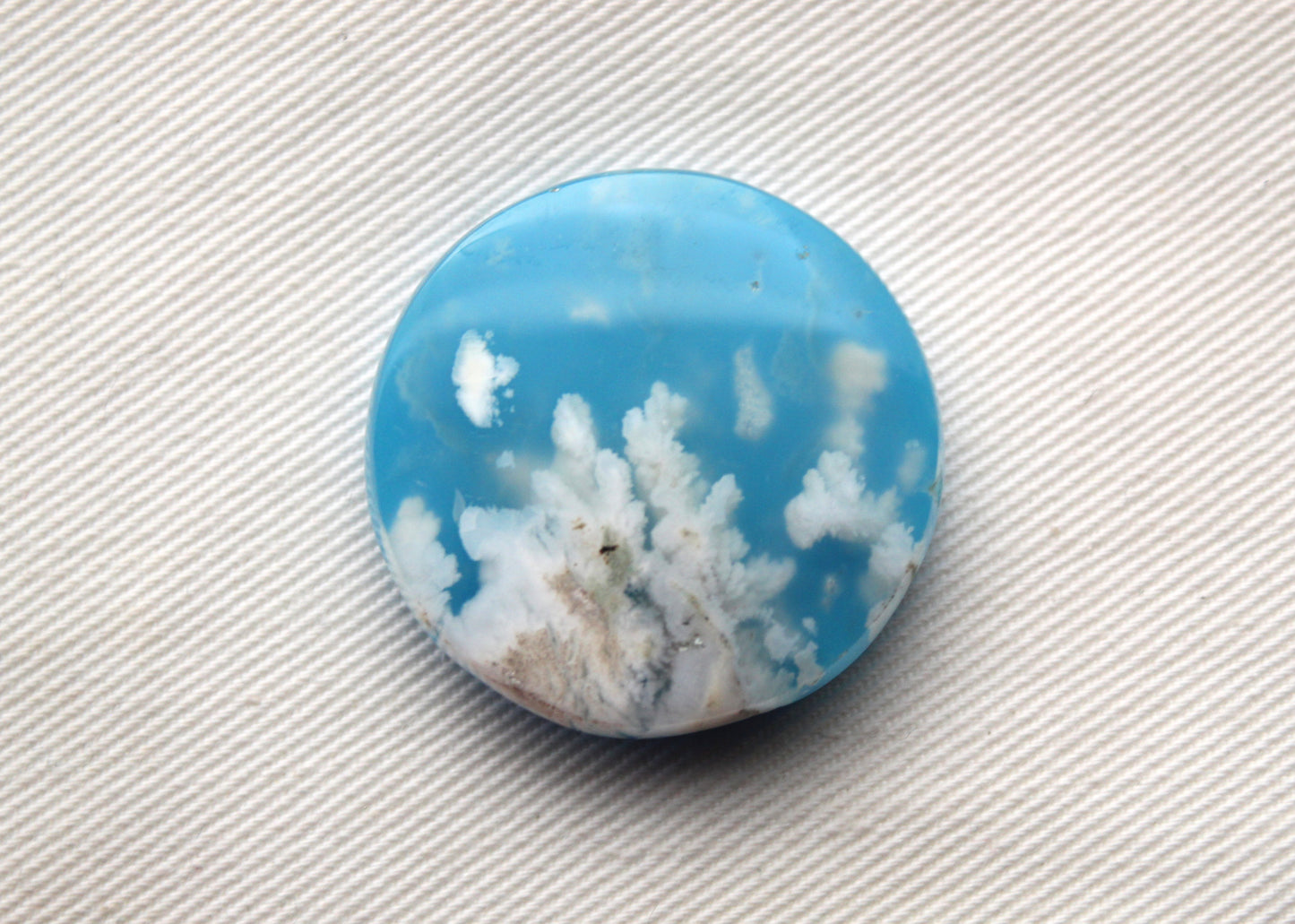 Indonesian Agate Plume DOUBLET Cabochon  round 30MM