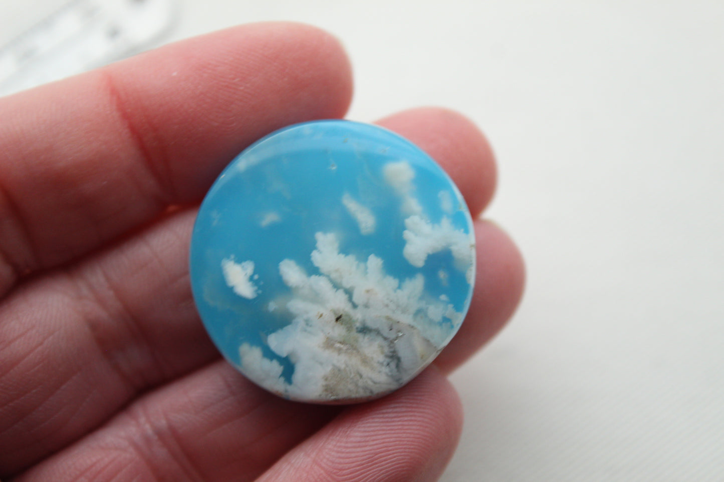 Indonesian Agate Plume DOUBLET Cabochon  round 30MM