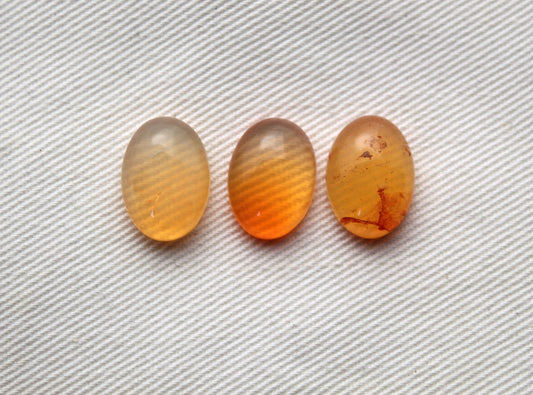 THREE Mexican Opal Cabochons Oval 10X14MM Gemstones