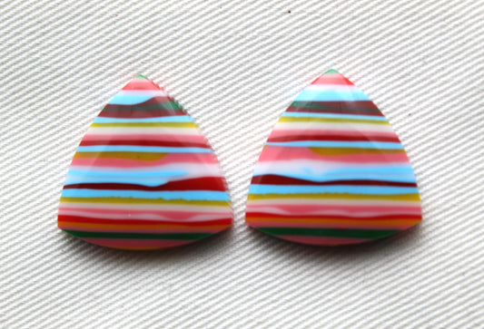 Surfite Cabochon Pair multicolors
