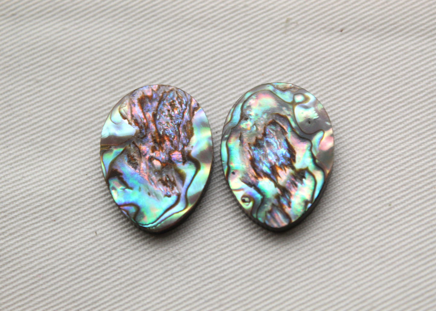 <tc>Deux pièces d'Abalone coussin rectangle doublet</tc>