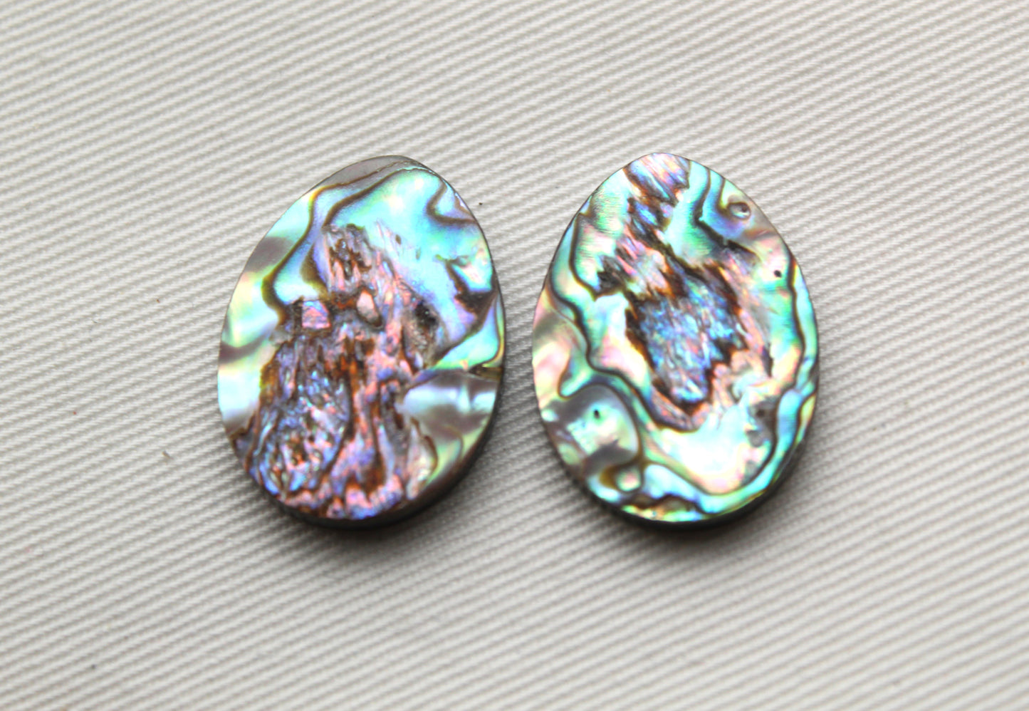<tc>Deux pièces d'Abalone coussin rectangle doublet</tc>