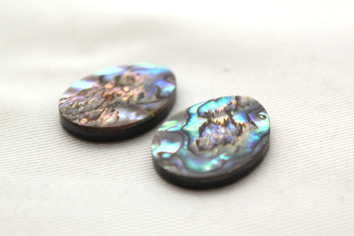 <tc>Deux pièces d'Abalone coussin rectangle doublet</tc>