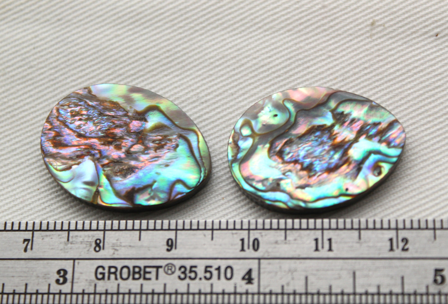 <tc>Deux pièces d'Abalone coussin rectangle doublet</tc>