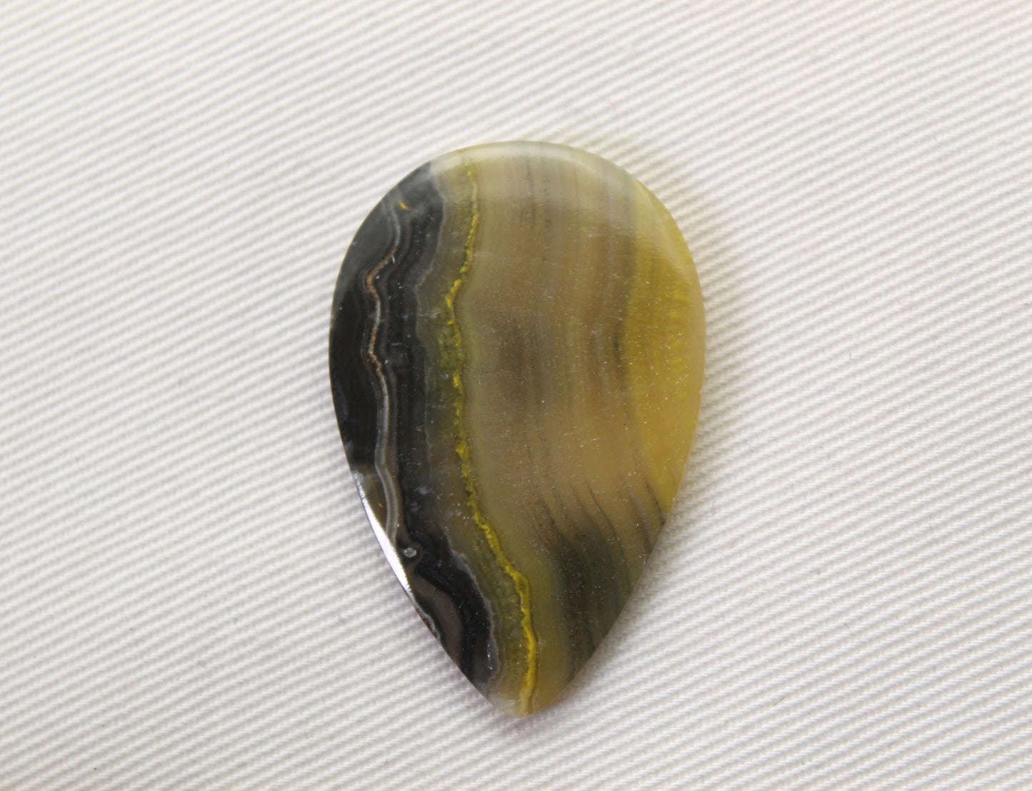 Yellow Banded Agate Cabochon Gemstone teardrop