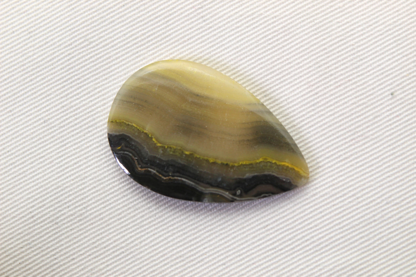 Yellow Banded Agate Cabochon Gemstone teardrop