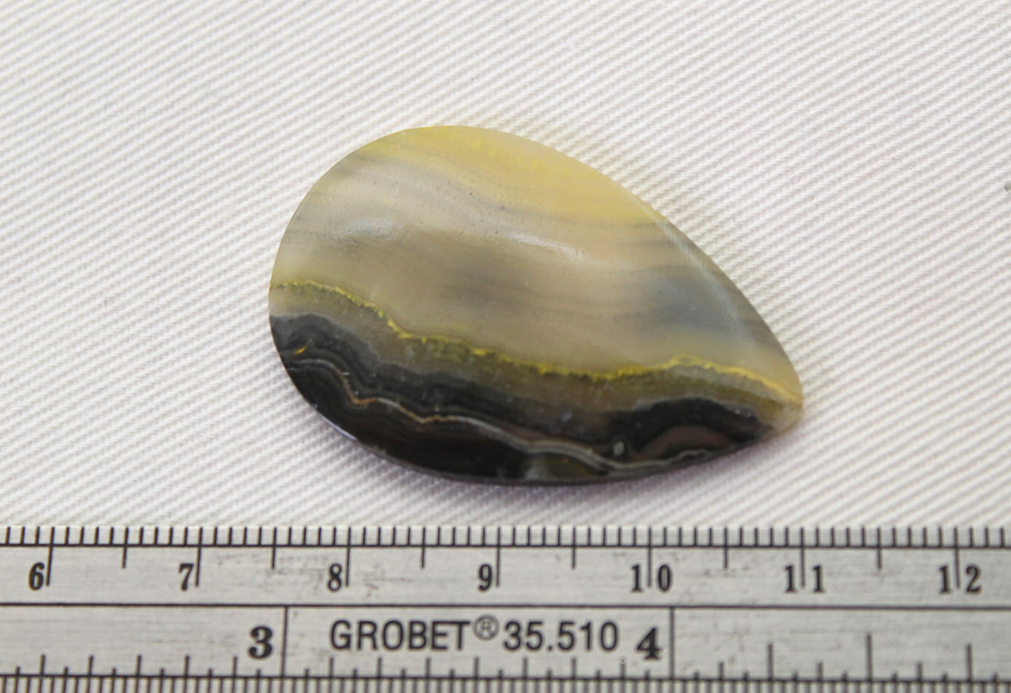 Yellow Banded Agate Cabochon Gemstone teardrop