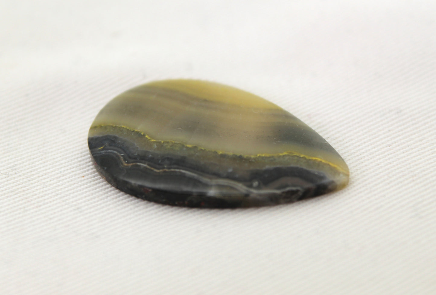 Yellow Banded Agate Cabochon Gemstone teardrop