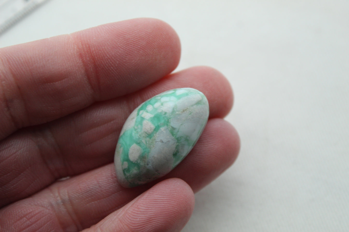 One Grey and green Cabochon of Variscite Gemstone freeform