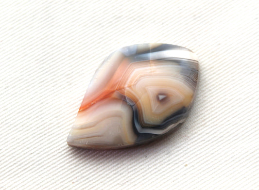 Large Banded Agate Cabochon Gemstone White orange