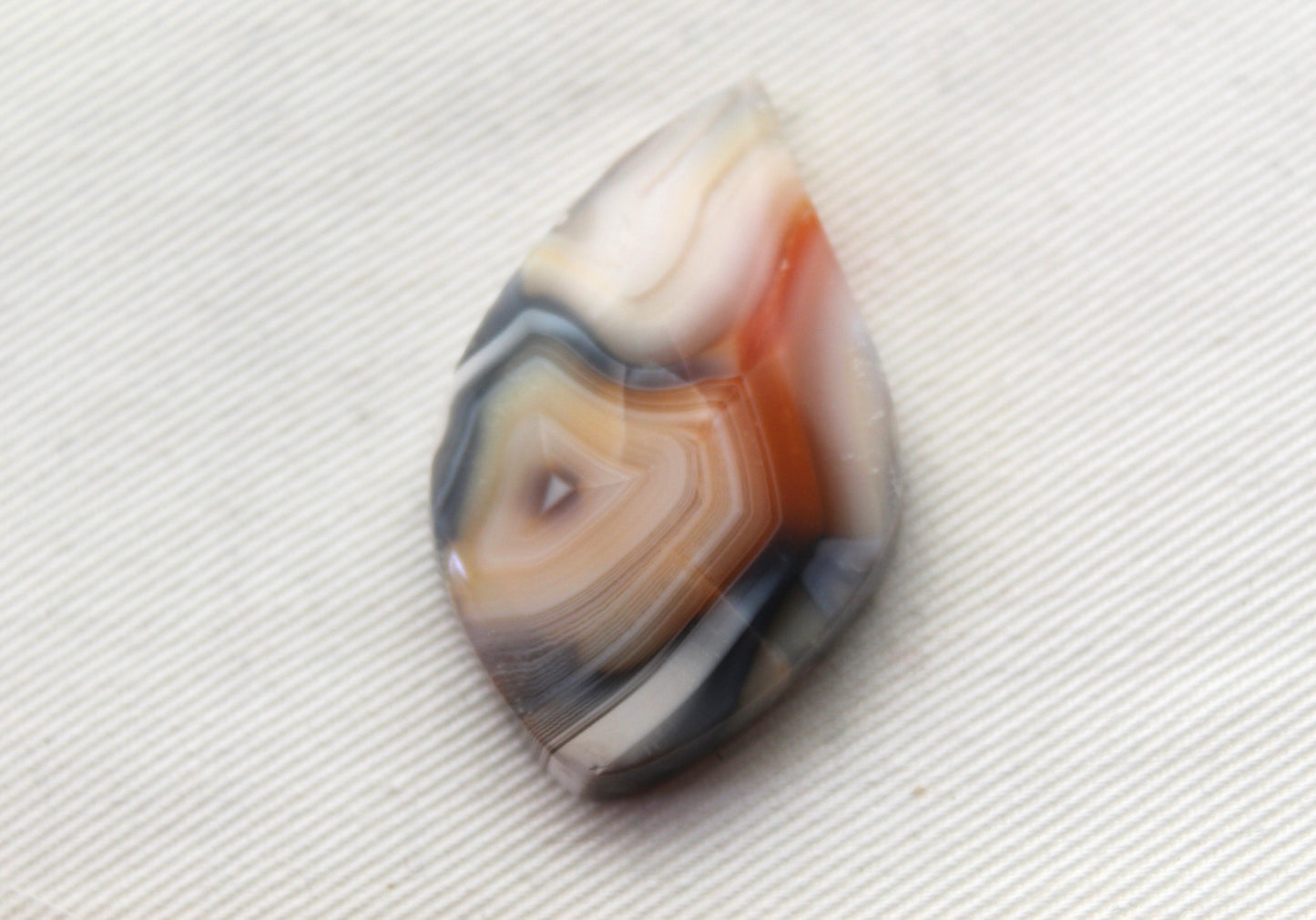 Large Banded Agate Cabochon Gemstone White orange