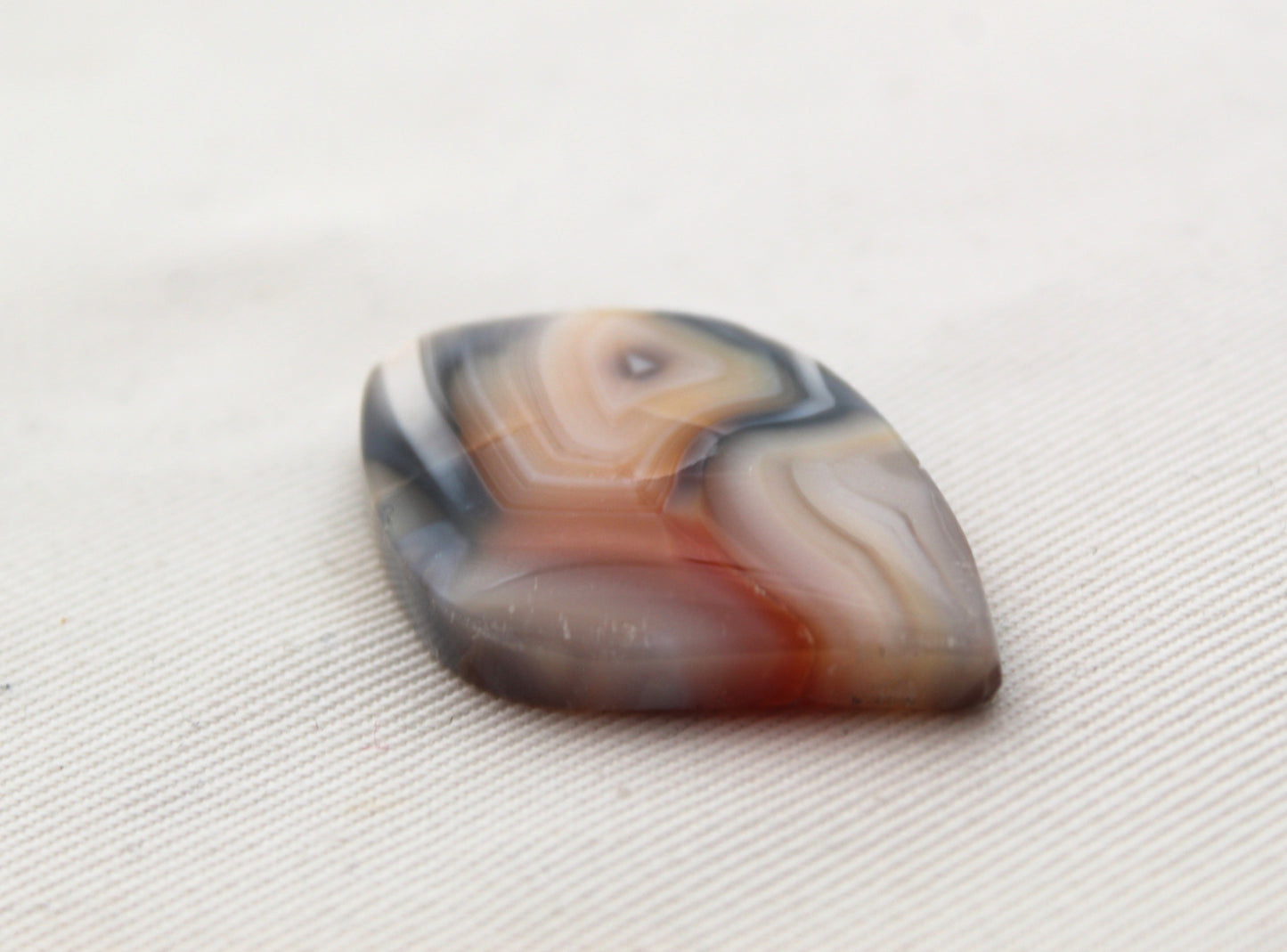 Large Banded Agate Cabochon Gemstone White orange
