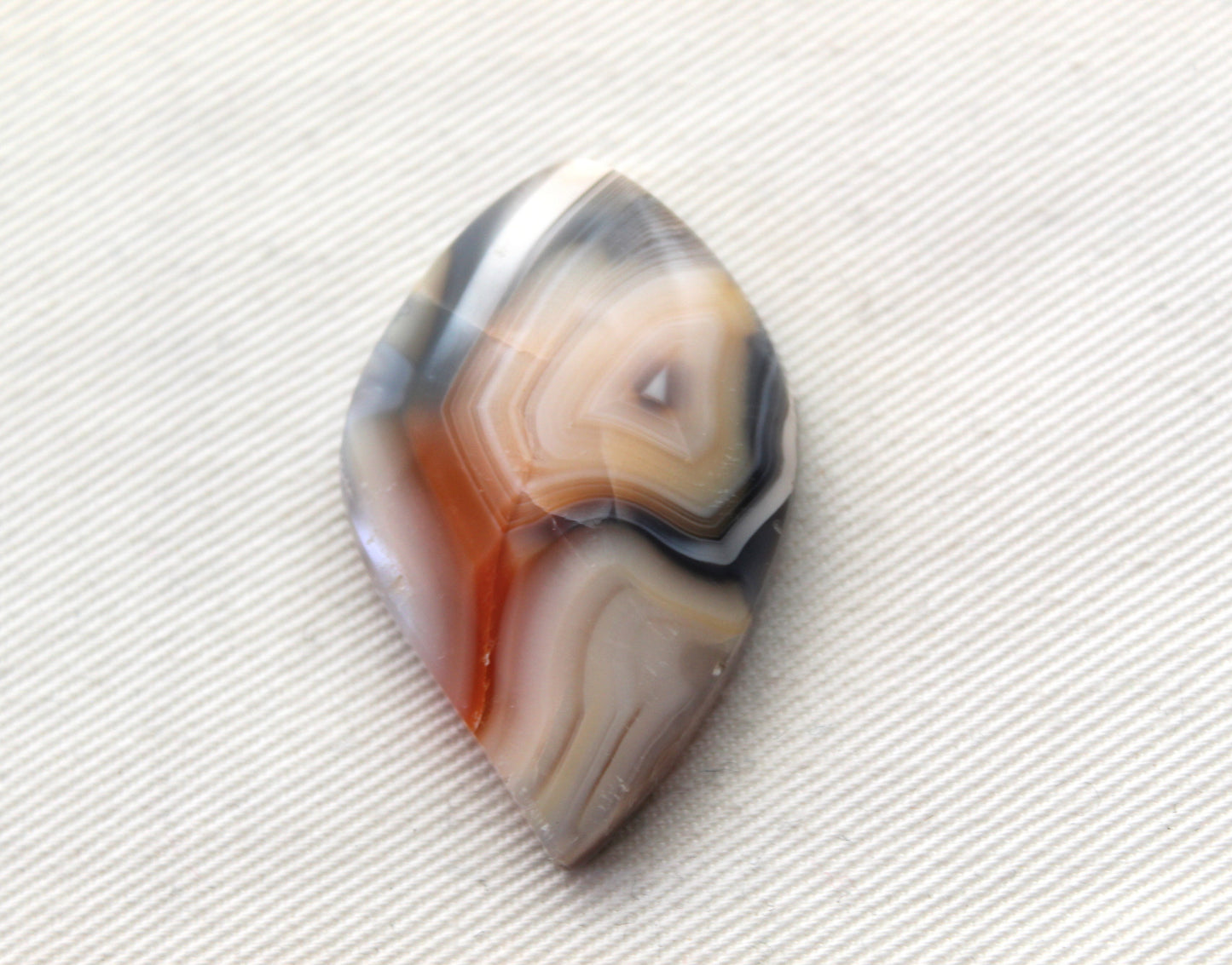 Large Banded Agate Cabochon Gemstone White orange