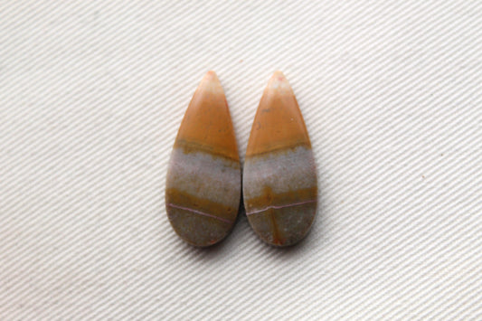 Small Australian Jasper Cabochon Pair teardrop