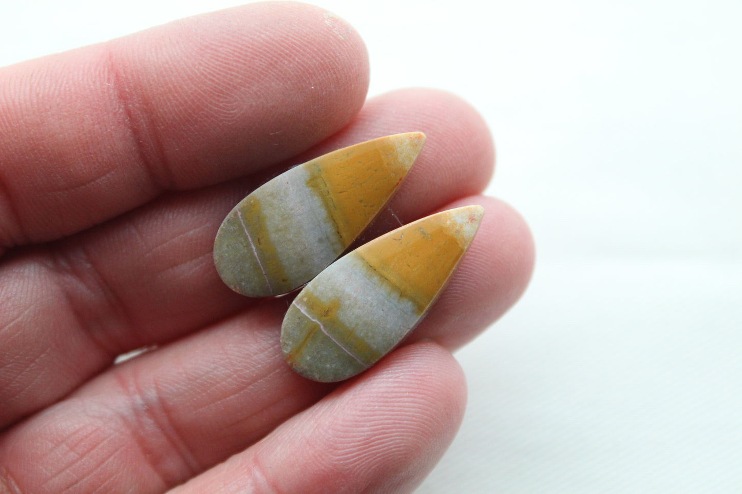 Small Australian Jasper Cabochon Pair teardrop