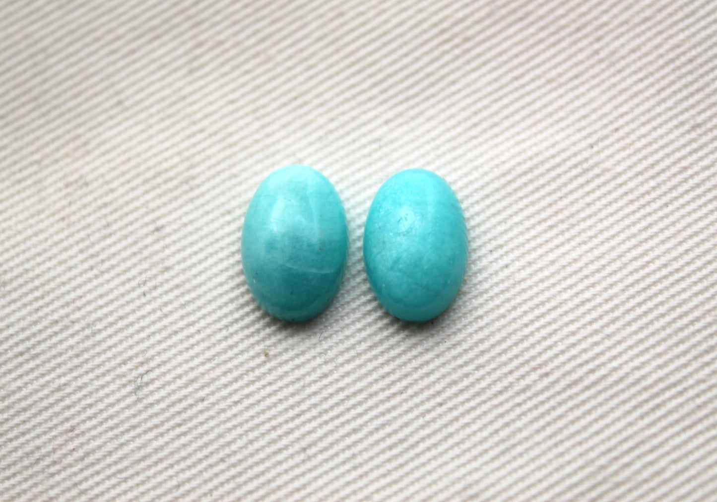 TWO Amazonite Cabochon oval gemstone 8x12MM