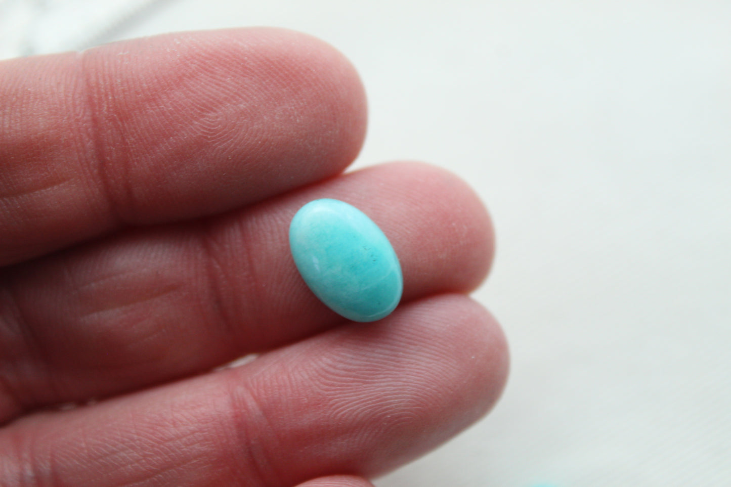 TWO Amazonite Cabochon oval gemstone 8x12MM