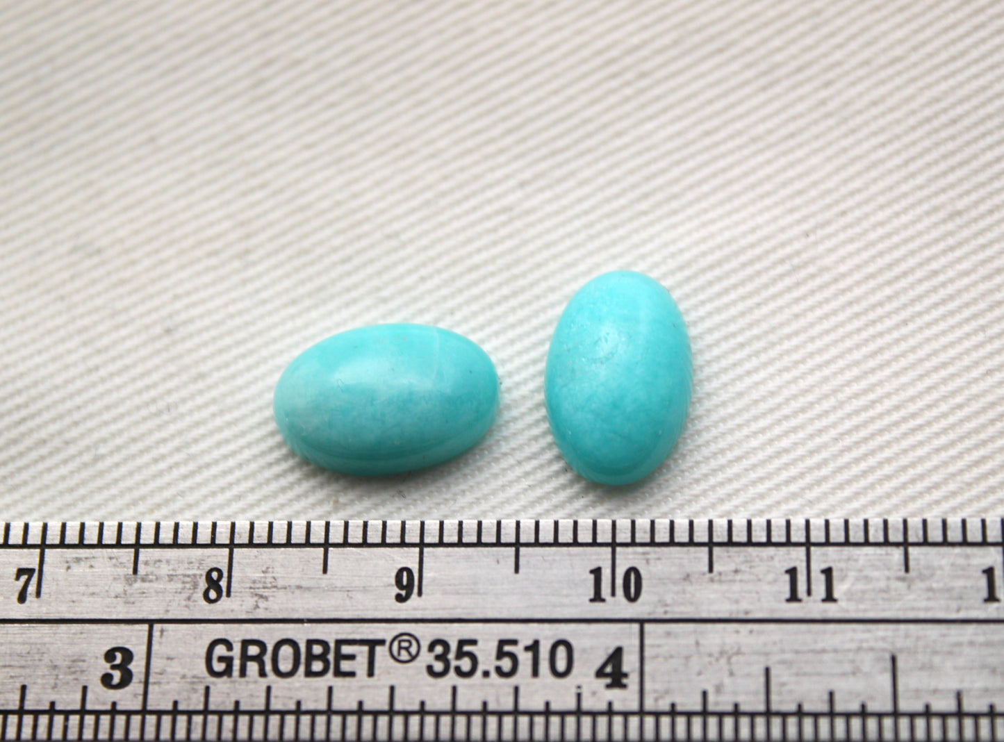 TWO Amazonite Cabochon oval gemstone 8x12MM